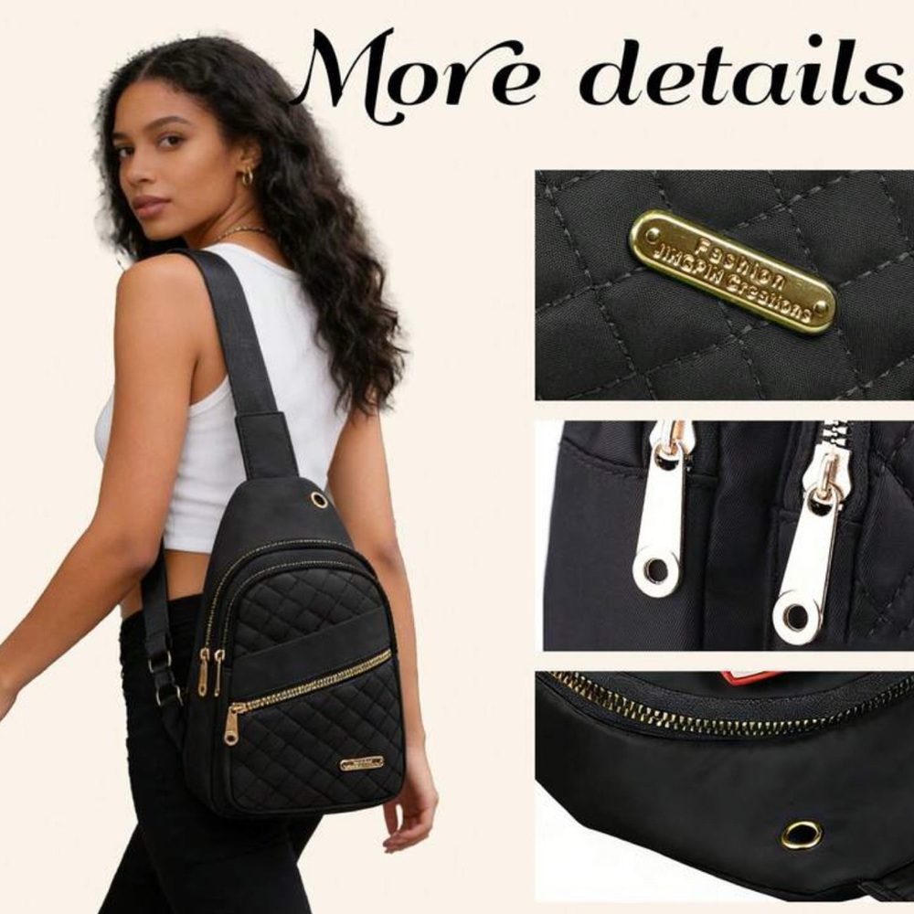 Quilted waist bag black brand new